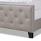 Baxton Studio Marion Grey Upholstered Button Tufted Queen Size Panel Bed 162-10327 - alternate 3